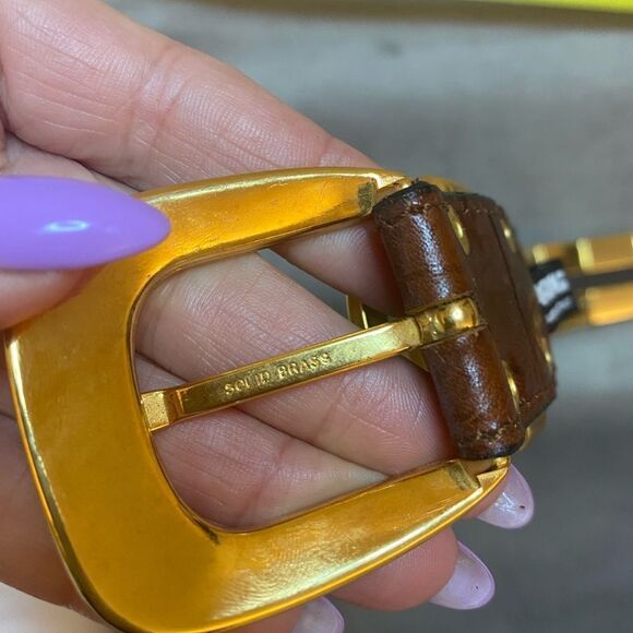 Nanni genuine alligator skin/ solid brass belt, L 34,5 inch - Picture 8 of 8